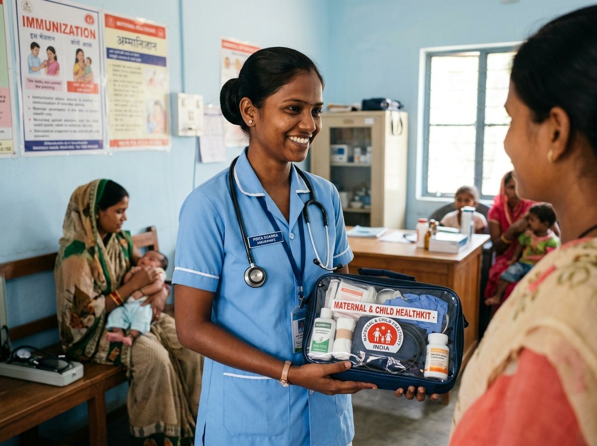 Nursing students checking vitals for rural residents